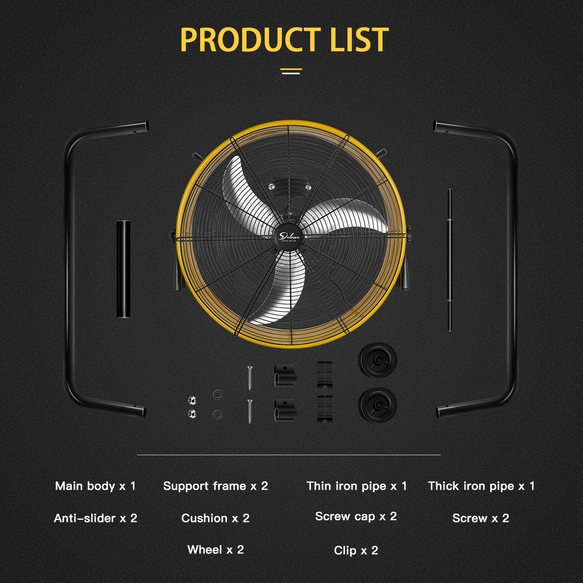 3-Speed Heavy Duty Metal Industrial Drum Fan