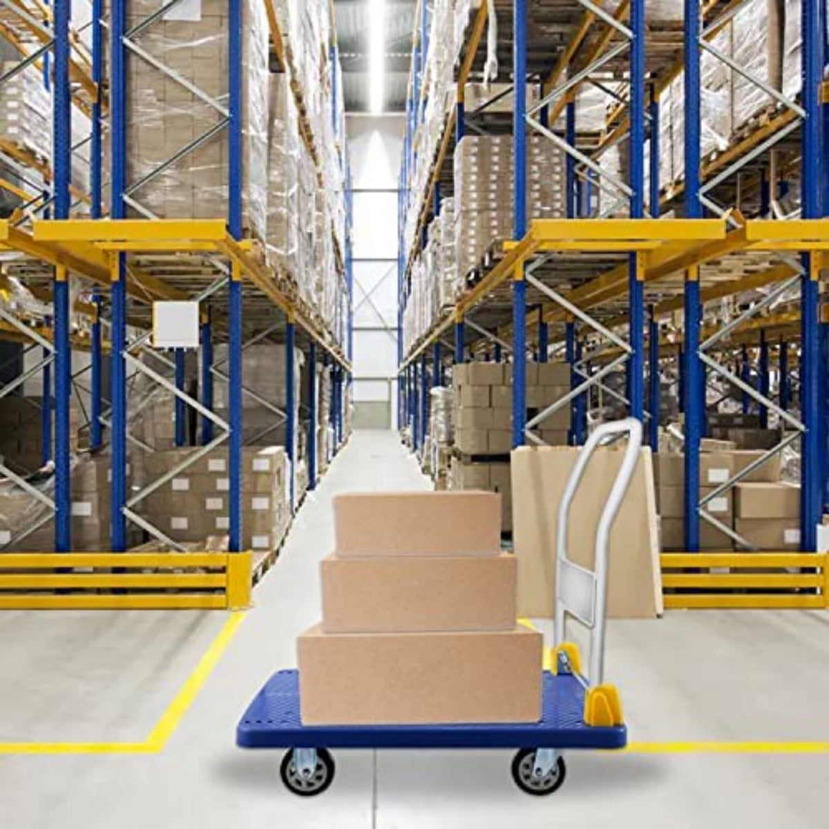 880 lbs. Platform Truck With 360-Degree Swivel Wheels Foldable Push Hand Cart