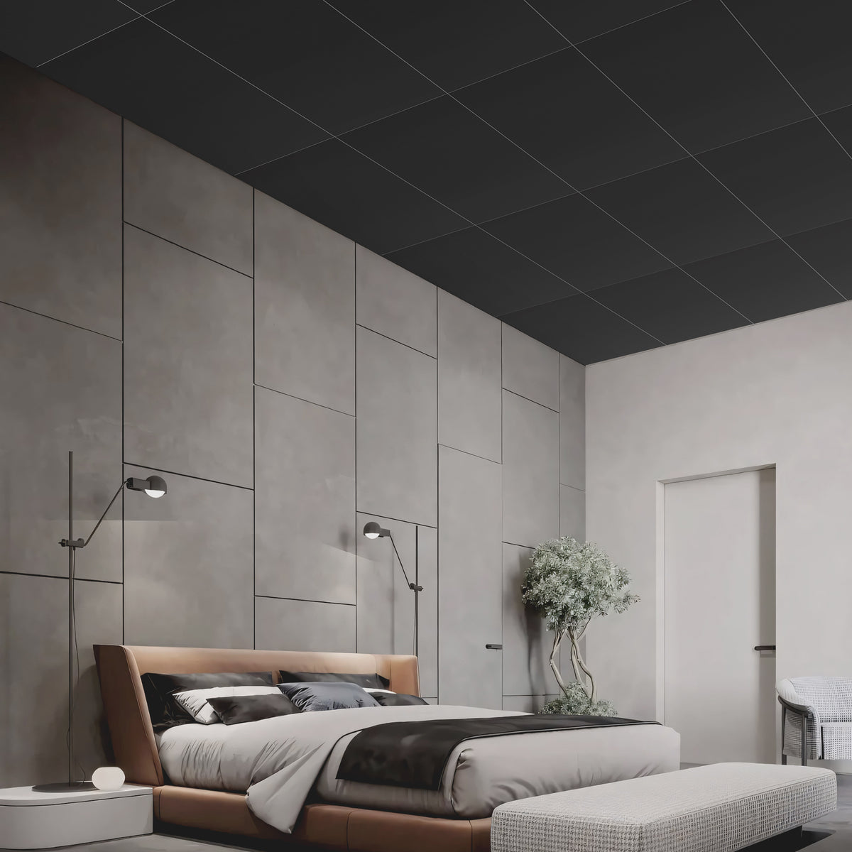 PVC 2 ft. x 4 ft. Embossing Plaid pattern Drop in Ceiling Tile (80 sq.ft./case)