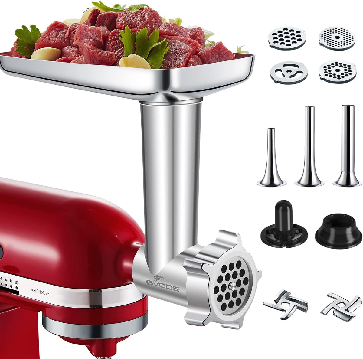Metal Silver Food Grinder Attachment for KitchenAid Stand Mixers