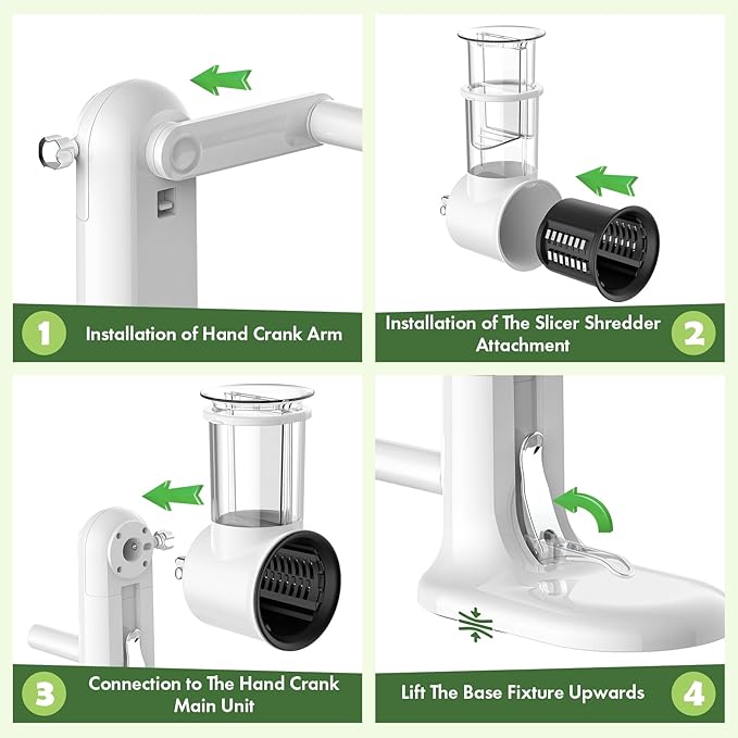 Cheese Grater Hand Crank, Kitchen Vegetable Slicer with 5 Blades