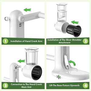 Cheese Grater Hand Crank, Kitchen Vegetable Slicer with 5 Blades