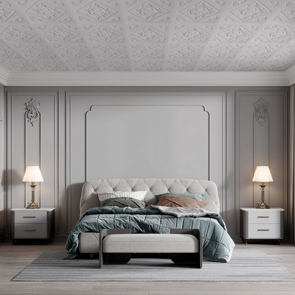 2 ft. x 2 ft. Diamond Wreath PVC Lay-in Ceiling Tile (48 sq. ft./case)