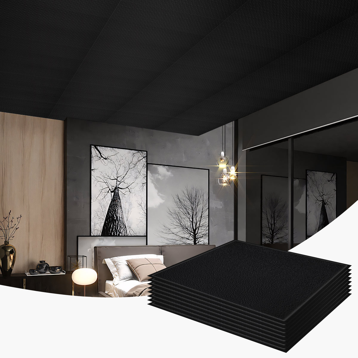 PVC 2 ft. x 2 ft. Embossing Drop in Ceiling Tile (48 sq. ft. /case)