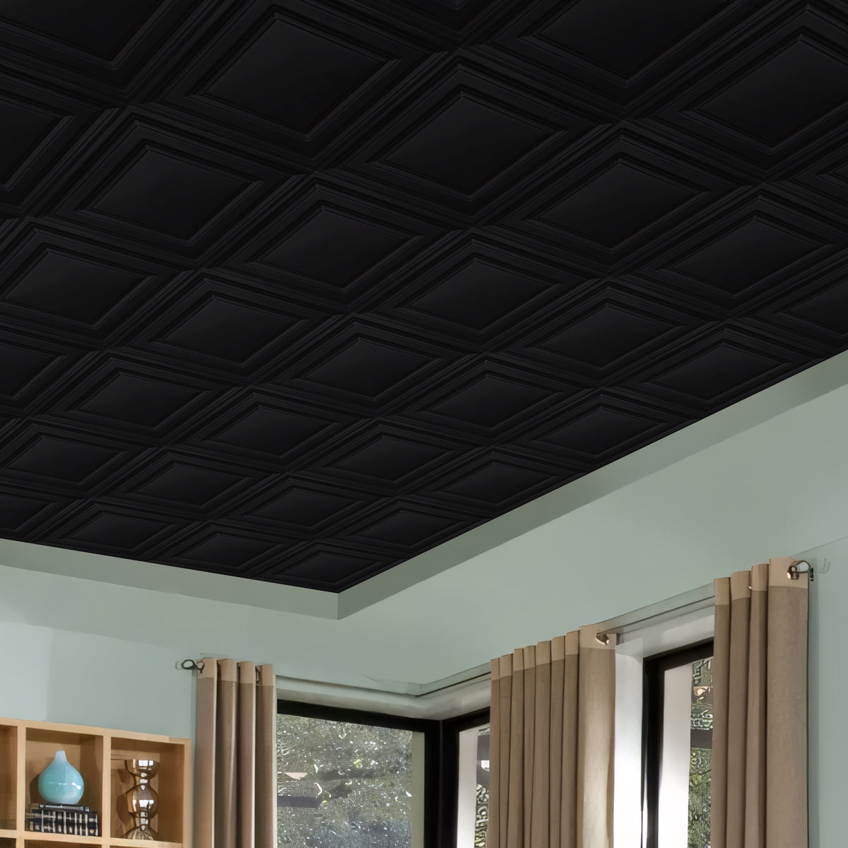 2 ft. x 2 ft. Line Art PVC Lay-in Ceiling Tile (48 sq. ft./case)