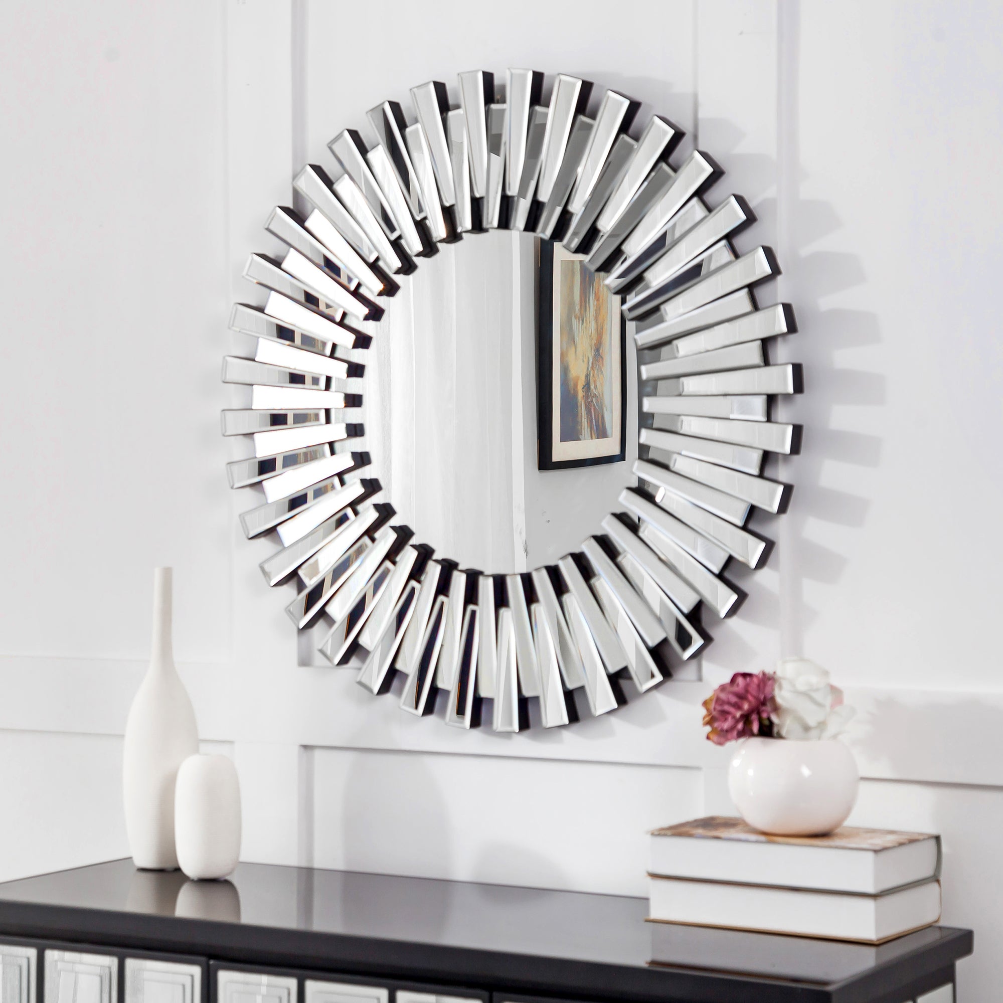 Modern & Contemporary Round Bevelled Wall Mirror