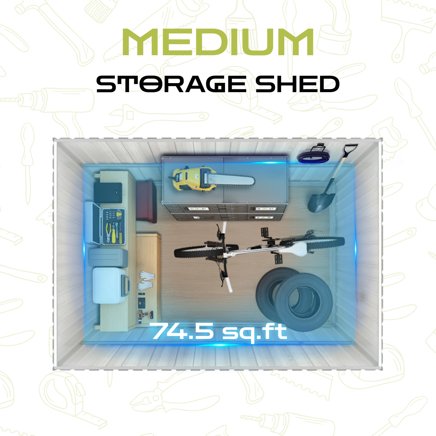 9.1 x 6.4 Ft Outdoor Storage Metal Shed with Silding Lockable Doors and Windor