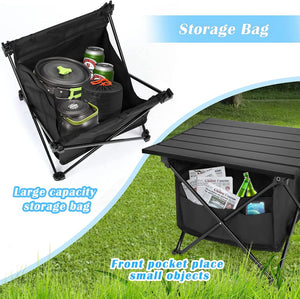 Portable Camping Side Table with Storage Bag. Size: Small