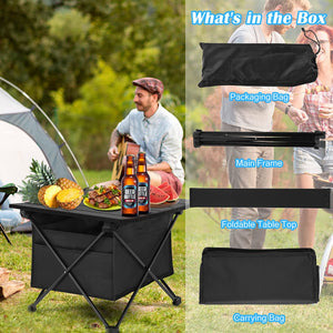 Portable Camping Side Table with Storage Bag. Size: Small