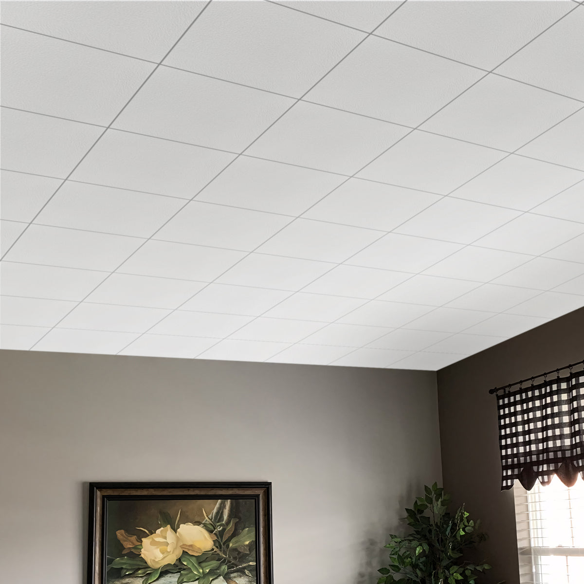 2 ft. x 2 ft. PVC Lay-in Ceiling Tile (48 sq.ft./case)