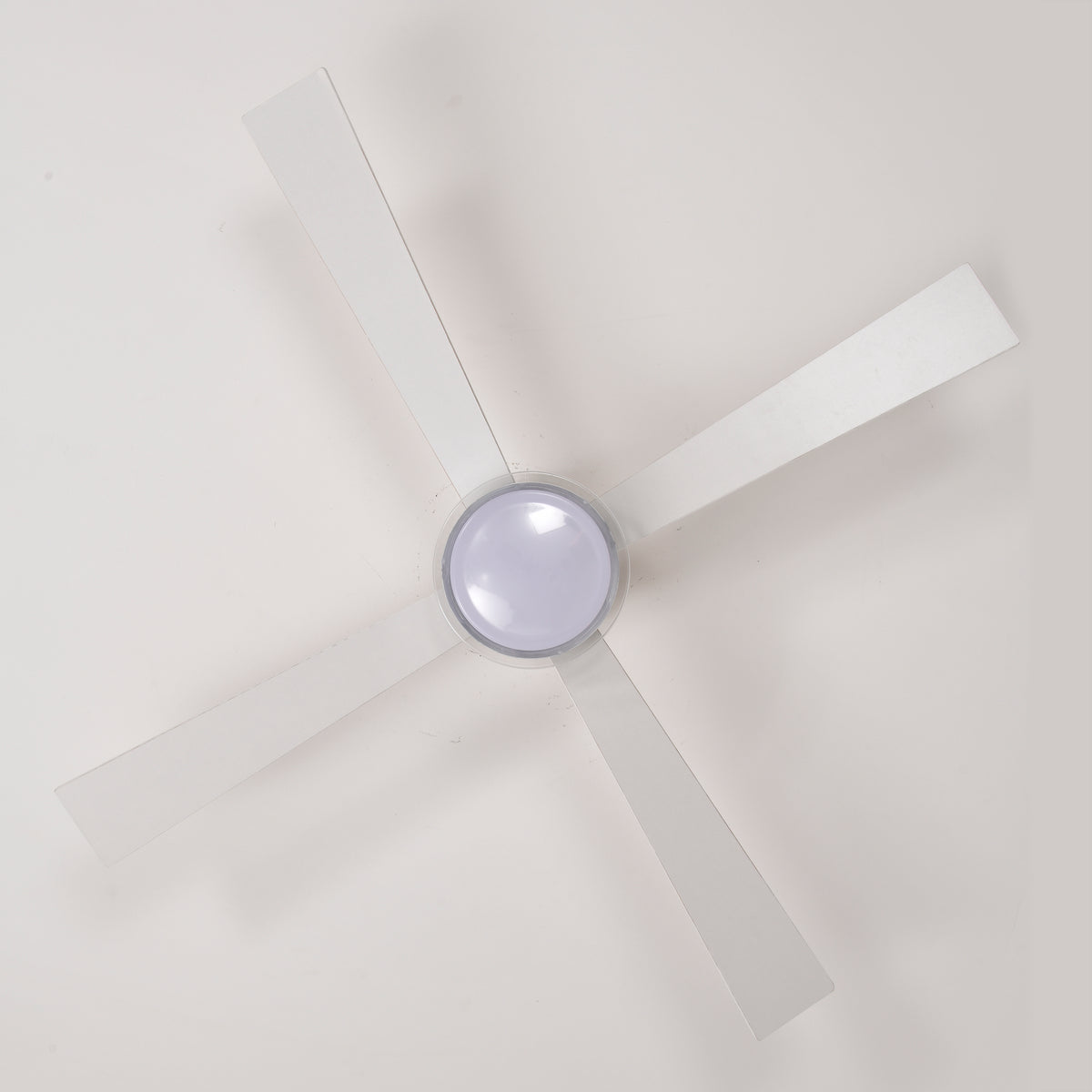 Matte White 48 in. Ceiling Fan with LED Light and Remote, Indoor Flush Mount
