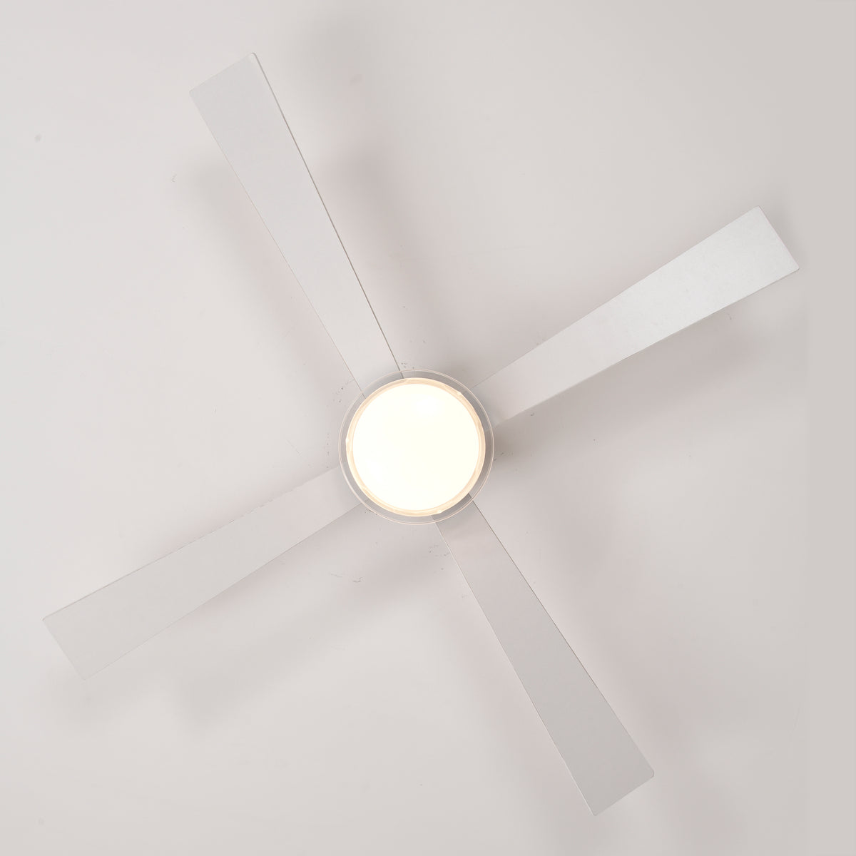 Matte White 48 in. Ceiling Fan with LED Light and Remote, Indoor Flush Mount