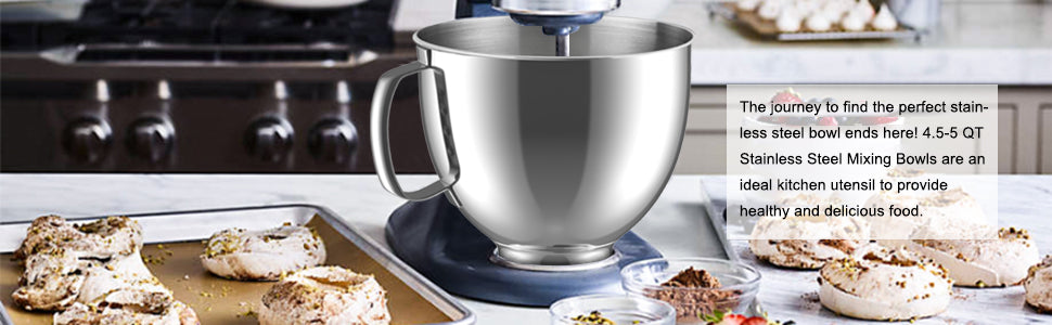 Kitchen Electric Stand Food Mixer Blender Attachment Stainless Steel Bowl For KitchenAid