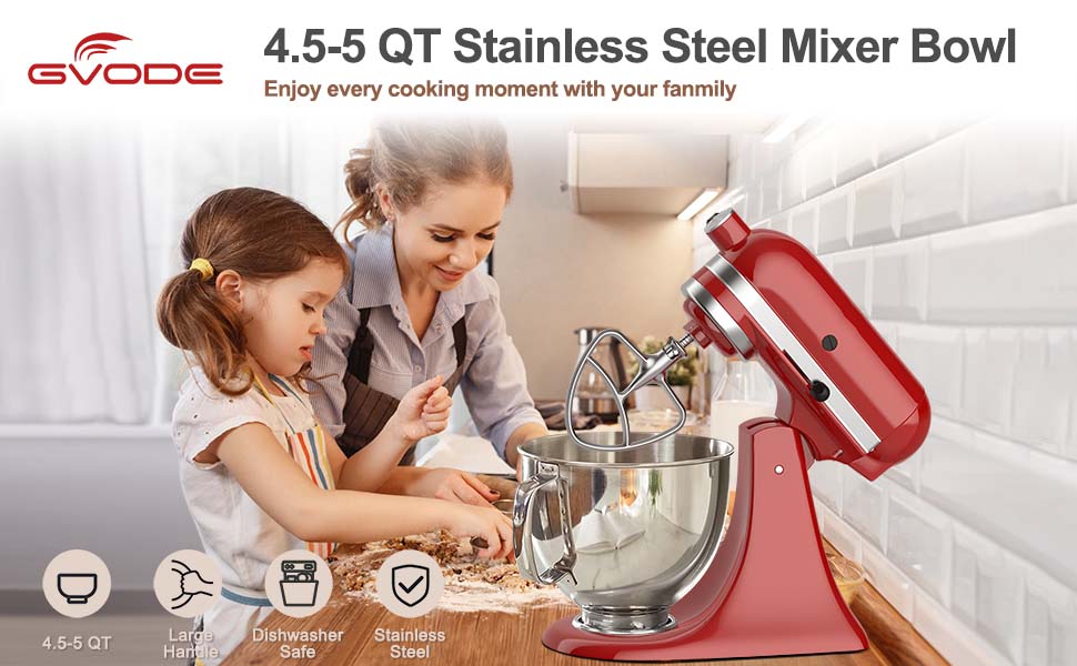 Kitchen Electric Stand Food Mixer Blender Attachment Stainless Steel Bowl For KitchenAid