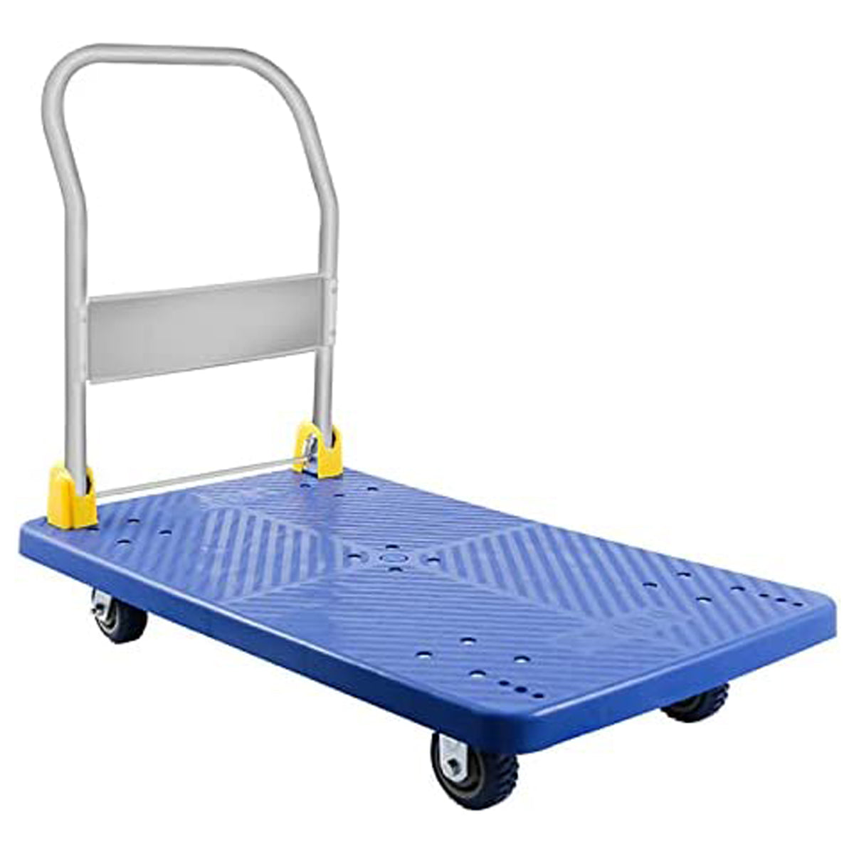1320 lbs . Platform Truck With 360-Degree Swivel Wheels Foldable Push Hand Cart