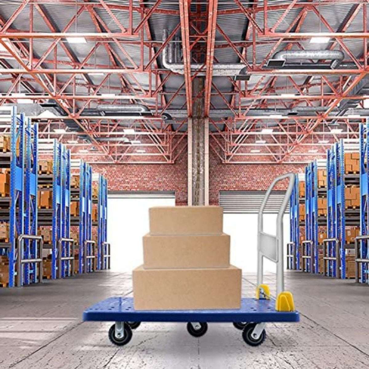 1320 lbs . Platform Truck With 360-Degree Swivel Wheels Foldable Push Hand Cart