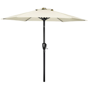 7.5 ft. Steel Market Tilt Patio Umbrella in Beige