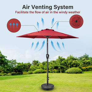 7.5 ft. Steel Market Tilt Patio Umbrella in Red