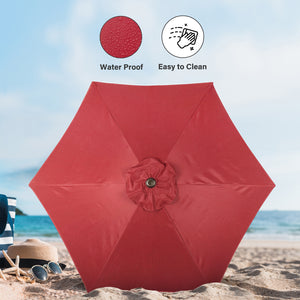 7.5 ft. Steel Market Tilt Patio Umbrella in Red