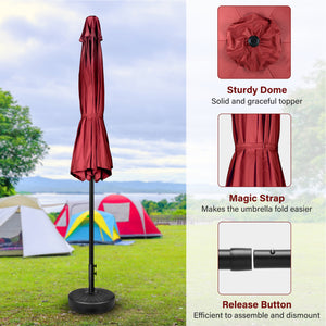 7.5 ft. Steel Market Tilt Patio Umbrella in Red