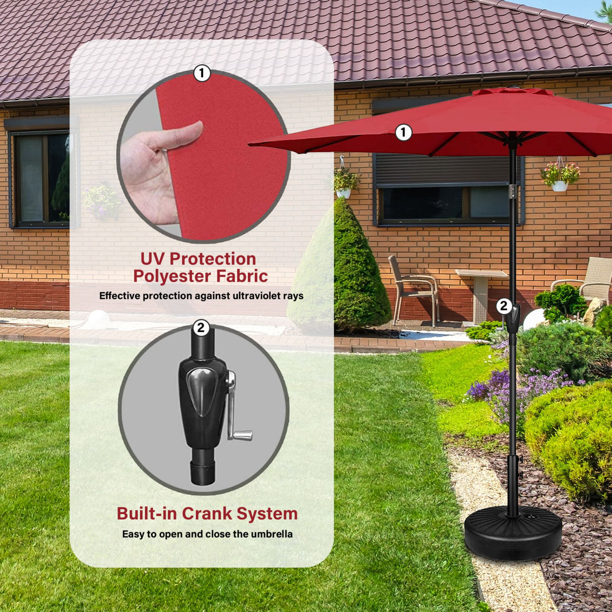 9 ft. Steel Market Tilt Patio Umbrella in Red