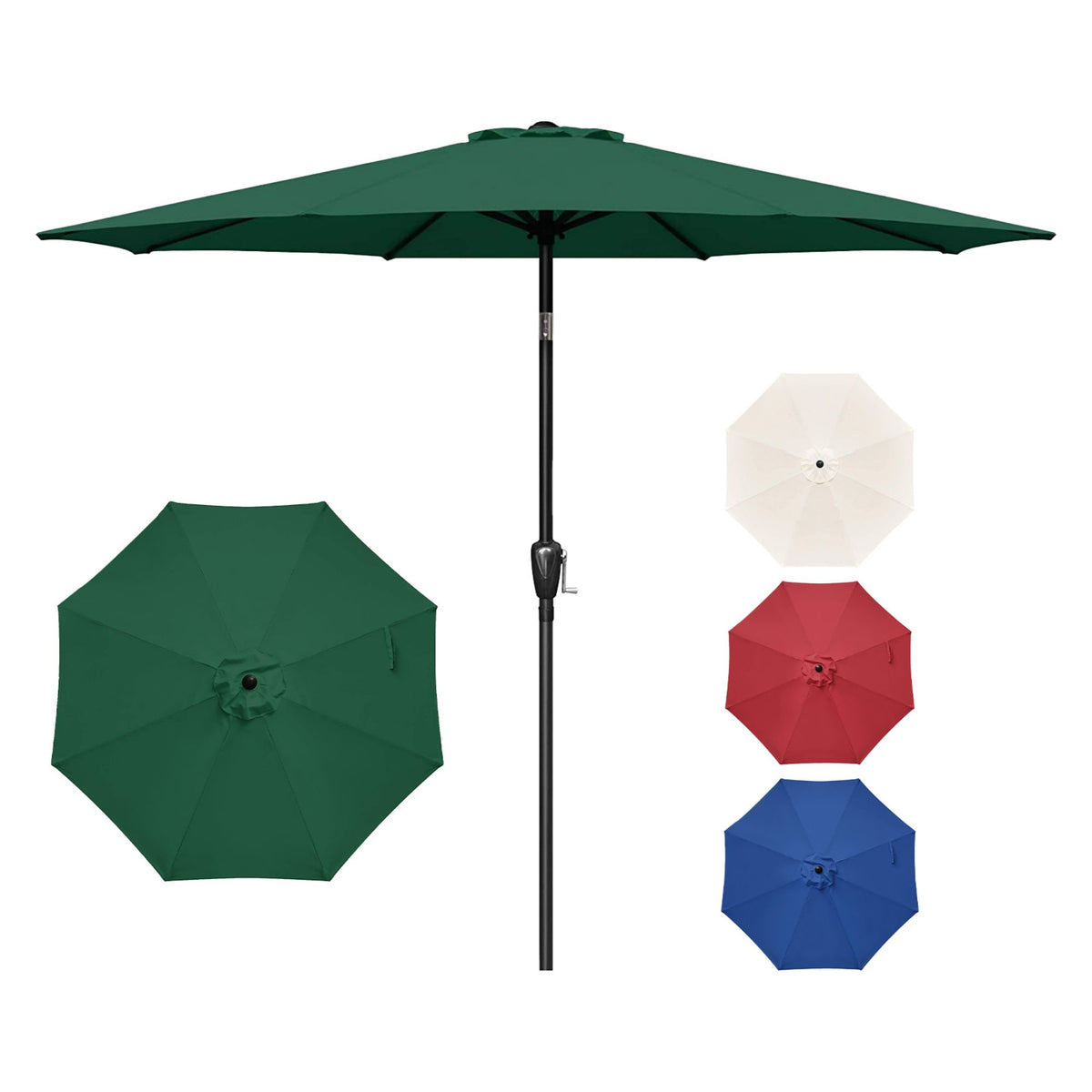 9 ft. Steel Market Tilt Patio Umbrella in Green