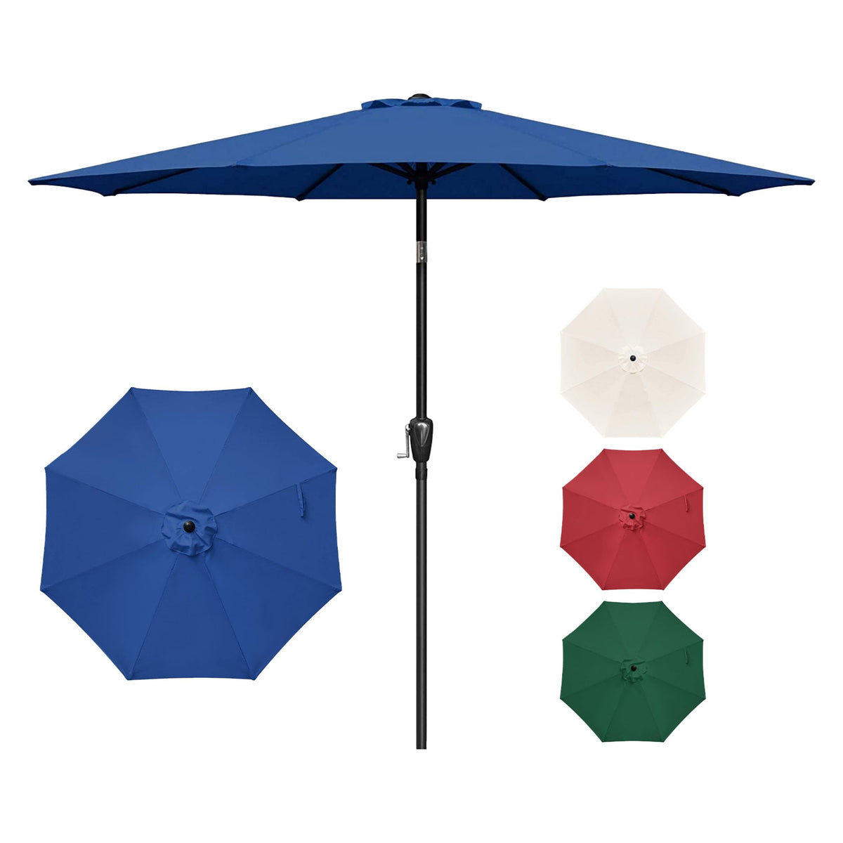 9 ft. Steel Market Tilt Patio Umbrella in Blue