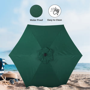 7.5 ft. Steel Market Tilt Patio Umbrella in Green with Free Standing Base