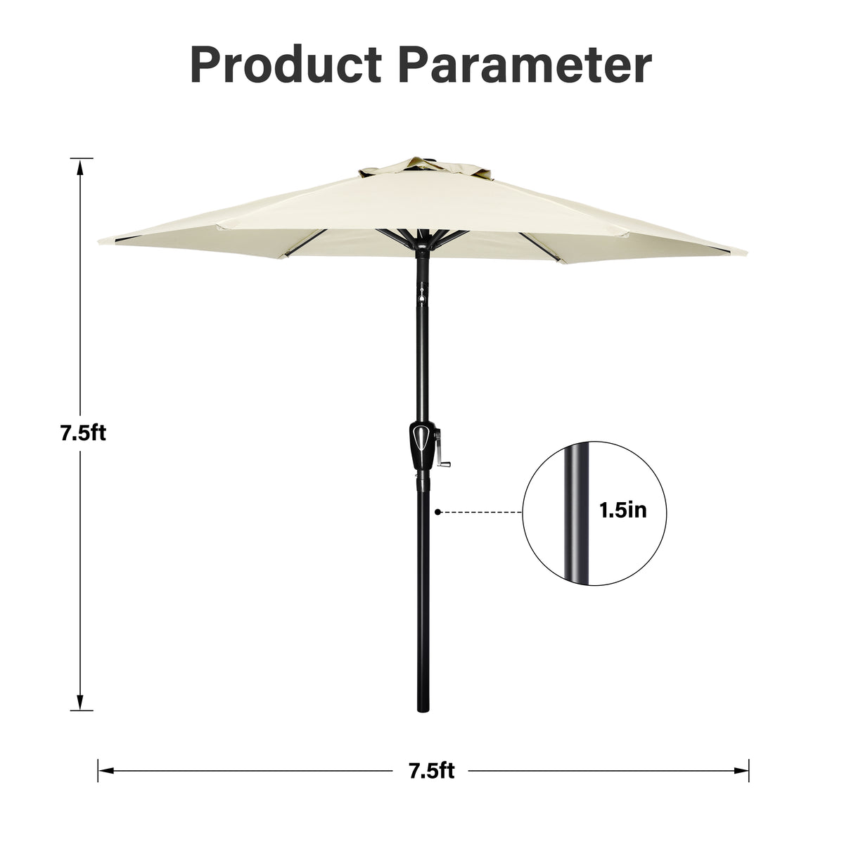 Steel Market Outdoor Patio Umbrella