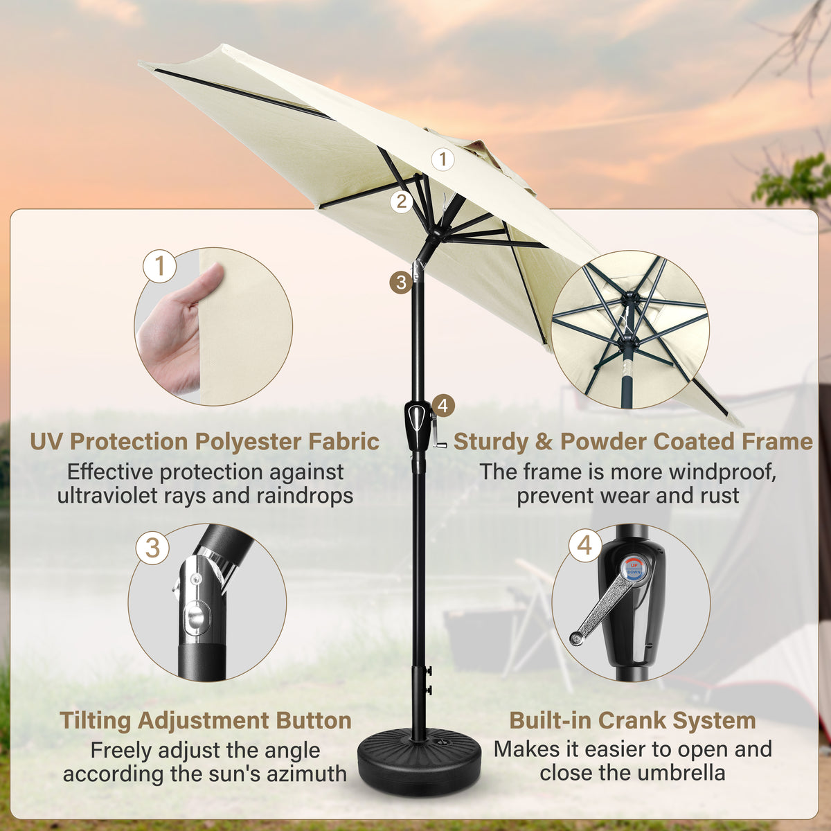 Steel Market Outdoor Patio Umbrella