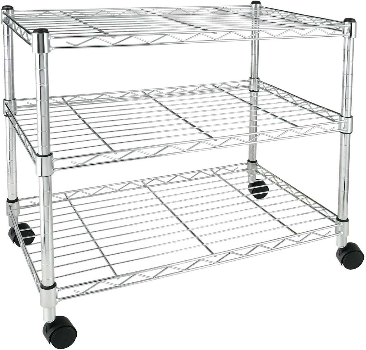 3-Tier Wire Shelving Storage Unit With Wheels