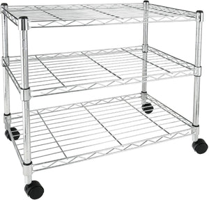 3-Tier Wire Shelving Storage Unit With Wheels