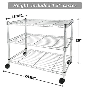 3-Tier Wire Shelving Storage Unit With Wheels