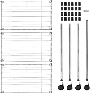 3-Tier Wire Shelving Storage Unit With Wheels