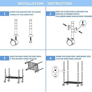 3-Tier Wire Shelving Storage Unit With Wheels