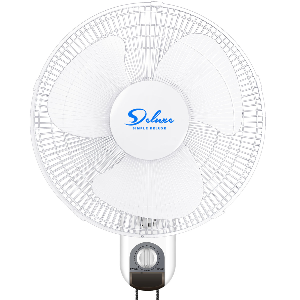 16 in Household White Wall Mount Fans Adjustable Tilt 90° 3-Speed Settings