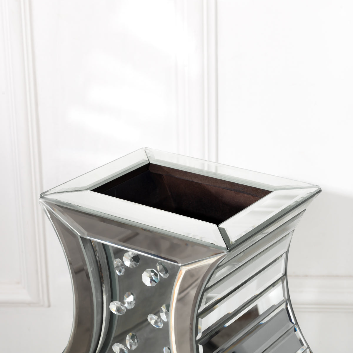 28 in. Tall Silver Handmade Glass Floor Vase