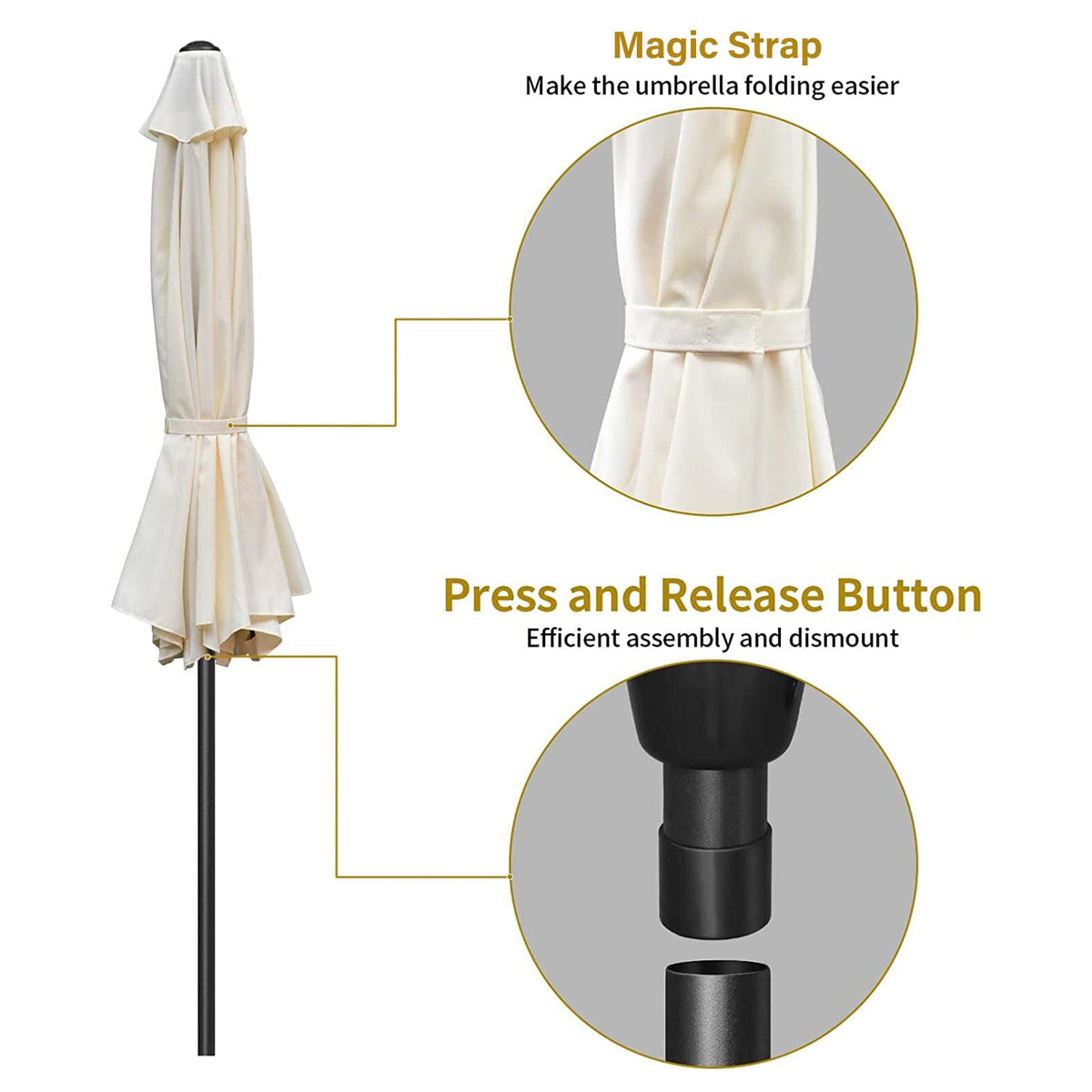 9 ft. Steel Market Tilt Patio Umbrella in Beige