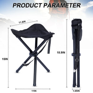 18.9 in x 1.65 in. , Black Ultralight Camping Chair Made of Premiun material