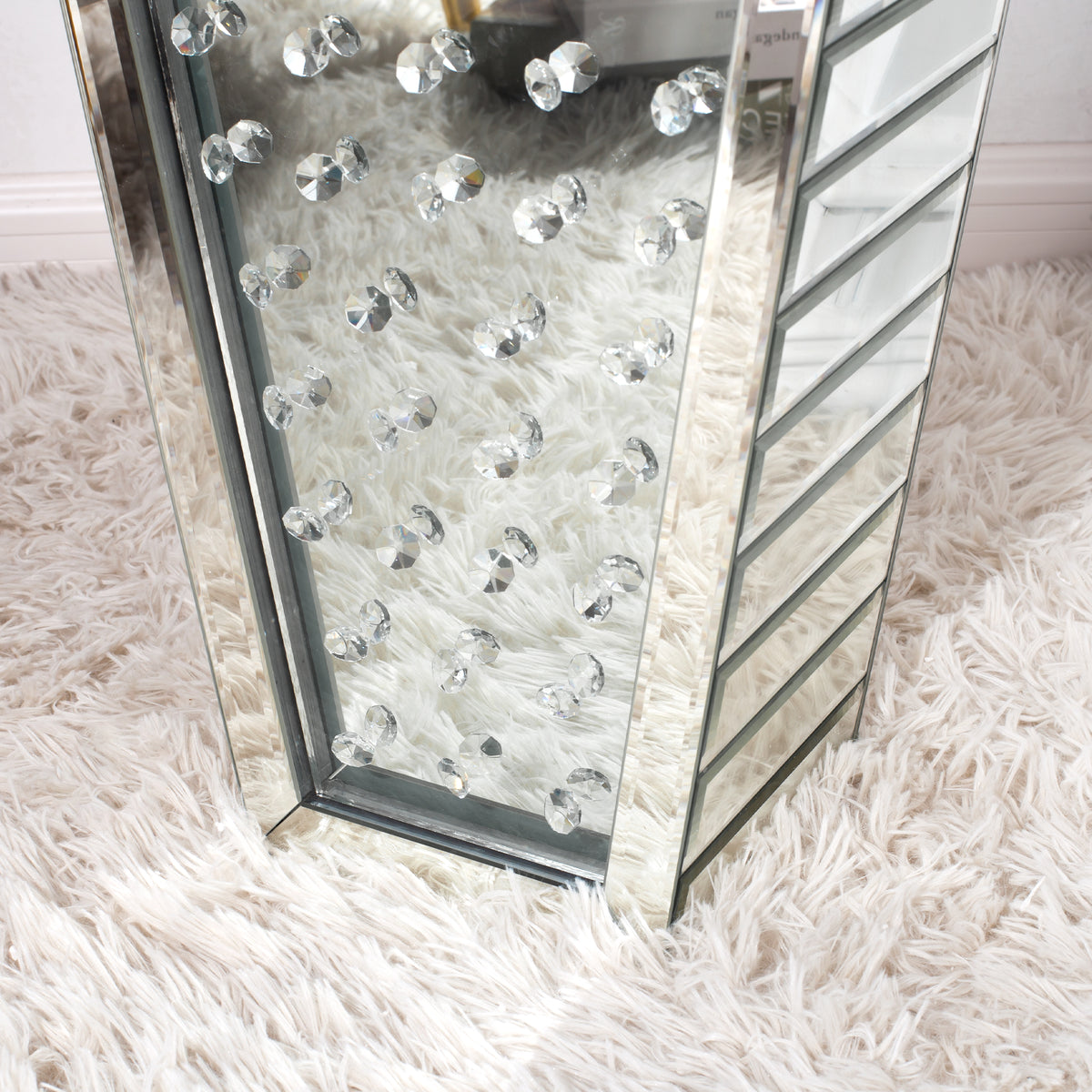 28 in. Tall Silver Handmade Glass Floor Vase